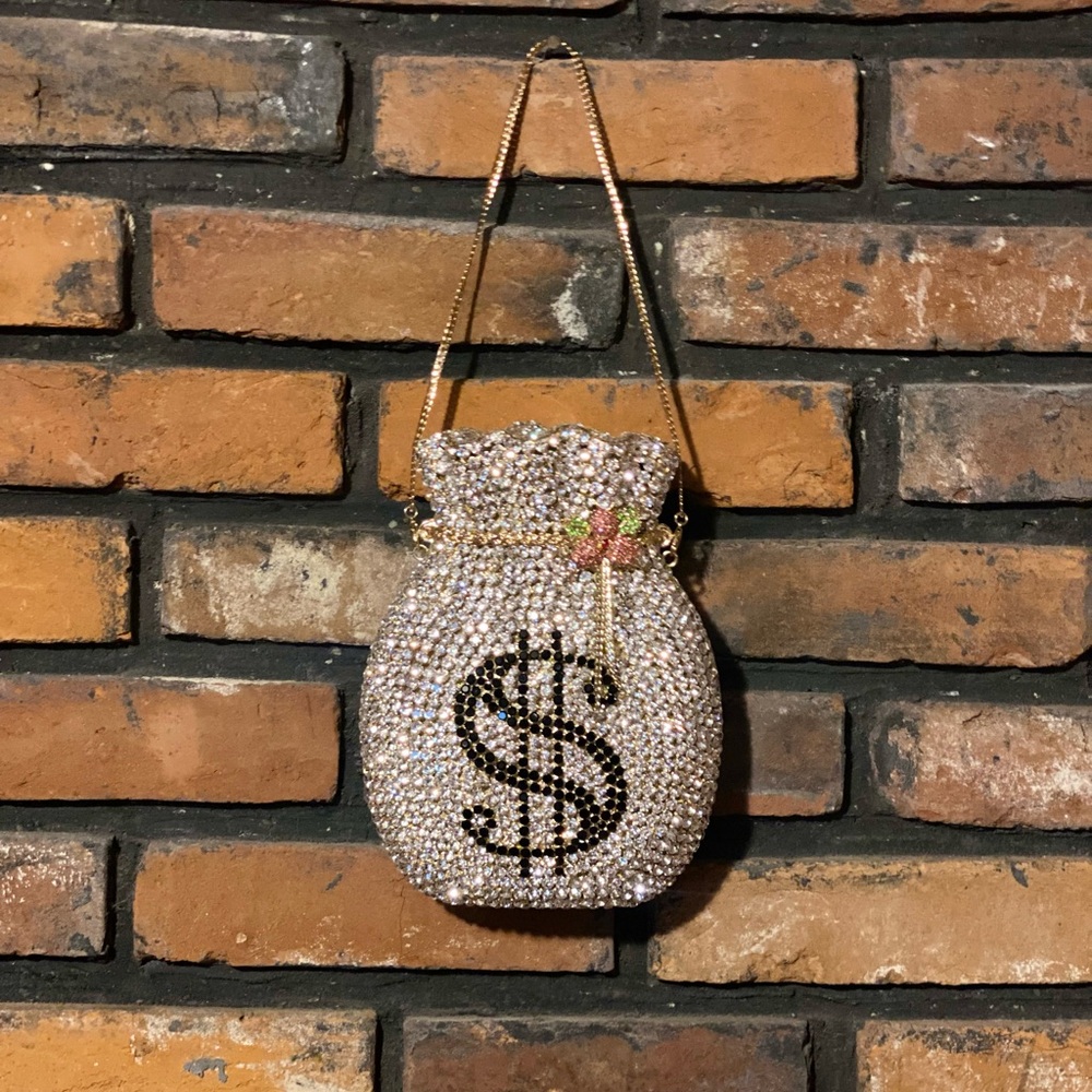 Gold and Silver Dollar Sign Purse